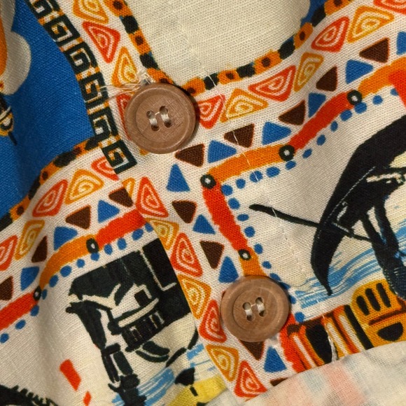 Joanie Venice Italy Gondola Novelty Print Cotton Midi Dress Blue Orange Size 4 - Picture 6 of 14